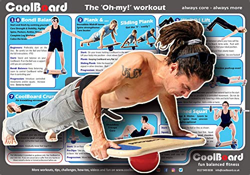 CoolBoard on Ball - The Ultimate Balance Board & Core Strength Trainer – Perfect for Surf, Snowboard, Physical Therapy, Fu...