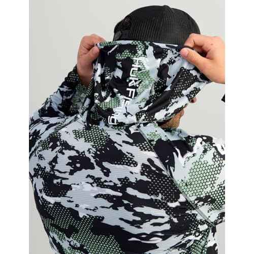 HUK Men's Kc Scott Patterned Pursuit Hoodie, Hooded Fishing Shirt