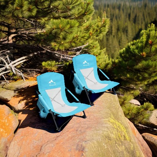 Oileus Low Beach Chair for Beach Tent/Shelter/Camping/Outdoor Ultralight Backpacking Folding Recliner Chairs with Cup Hold...
