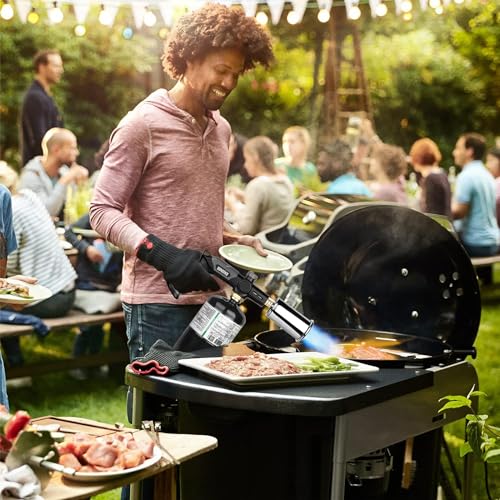 Sondiko Powerful Grill & Cooking Propane Torch L8010, Sous Vide, Campfire Starter, Adjustable Wood Torch Burner for Searin...