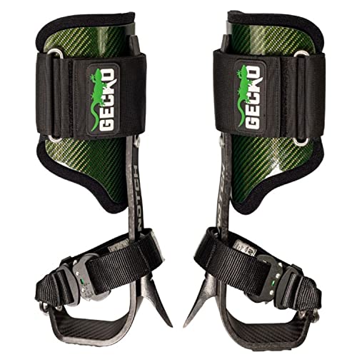 Notch Gecko Carbon Fiber 2.0 Climbers Includes Tree & Pole Gaffs, Quick Connect Straps, Adjustable Upper Cuffs, Rubber Sti...