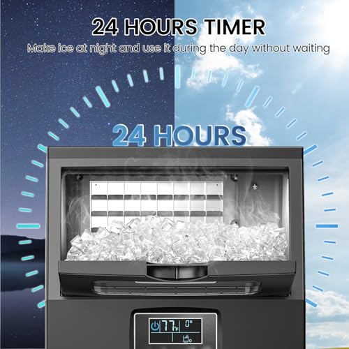 COWSAR Commercial Ice Maker Machine, 67Lbs/24H Stainless Steel Undercounter Ice Maker with 8Lbs Storage Capacity, Self-Cleaning Freestanding Ice Machine for Home, Bar, Restaurant, Office, Outdoor