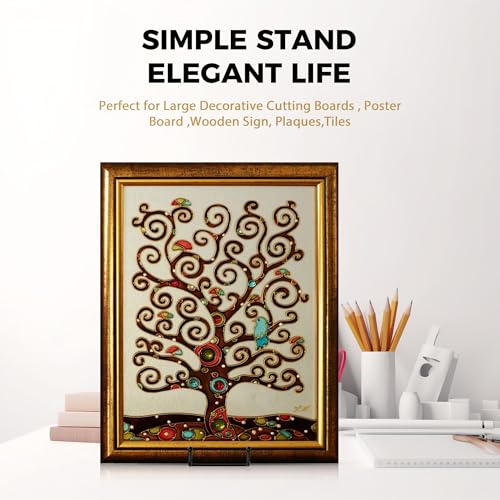 TR-LIFE 16 Inch Heavy Duty Plate Stand (4 Pack) - Metal Display Easel for Large Plates, Picture Frames, Signs, Posters, an...