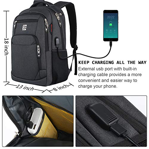 Laptop Backpack,Business Travel Anti Theft Slim Durable Laptops Backpack with USB Charging Port,Water Resistant College Co...