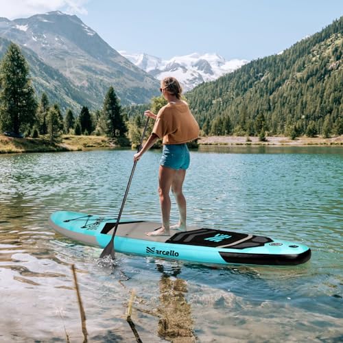 Paddle Board, Inflatable Stand Up Paddle Board，10.6'×33"×6" Ultra-Light SUP Board with Hand Pump, Leash, Repair Kit, Water...