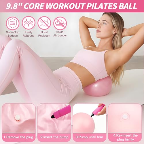 NANATI Pilates Kit, Home Pilates Workout Kit for Women, Pilates Equipment with 14.5" Pilates Ring and Ball, Resistance Ban...