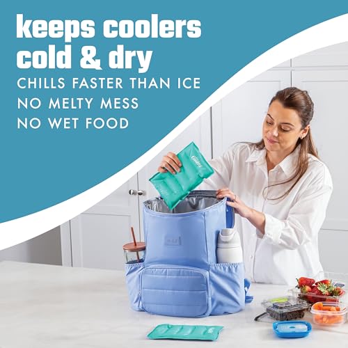 Cool Coolers by Fit & Fresh 2 Pack XL Soft Ice Packs for Cooler, Flexible Stretch Nylon, Lunch Box Ice Packs, Large Reusab...