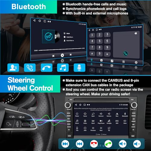 Vratzn Car Radio Stereo for Chevrolet Silverado GMC Sierra Yukon 2007-2013 Android 13 CarPlay Android Auto GPS Navigation ...