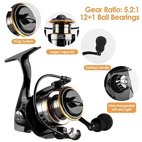 mouhike Carbon Fiber Telescopic Fishing Rod Reel Combo Lightweight Collapsible Spinning Pole Reel Kit Fishing Gear Set Por...