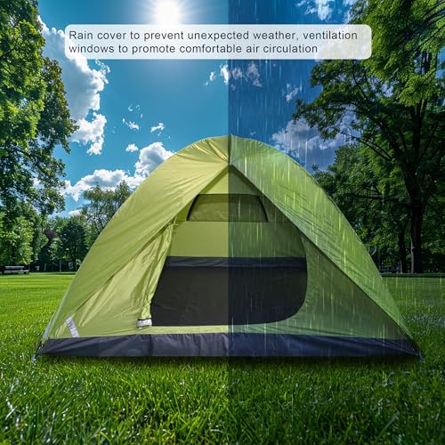 4-6 Person Dome Camping Tent, Family Camping Tent, 83x106 inches, Waterproof Oxford Flooring, for Fishing, Outdoor Campin...