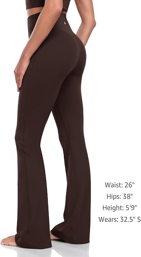 HeyNuts Harmony Flare Leggings 29"/30.5"/32.5"/34.5", High Waisted Tummy Control Wide Leg Bootcut Yoga Pants Lounge Soft