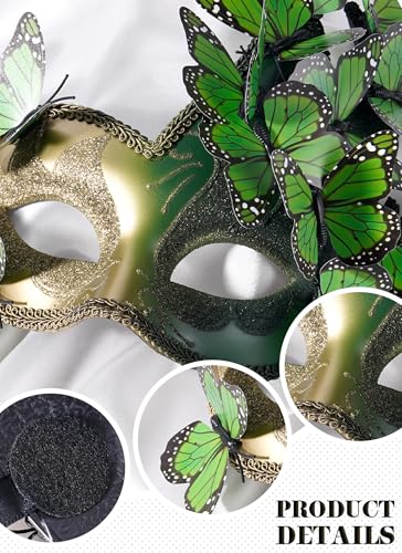 Zinniday Butterfly Masquerade Mask for Woman - Elf Fairy Masks Monarch Butterfly Eyemask for Woman Lady Couples Halloween