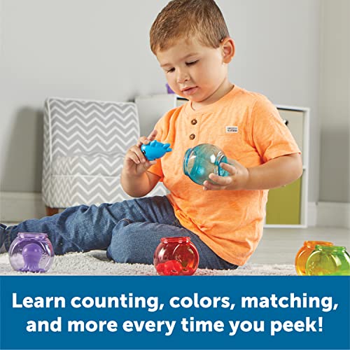 Learning Resources Peekaboo Fishbowl Friends - Counting and Fine Motor Skills, Water and Bathtub Toys, Toddler Games, Pres...