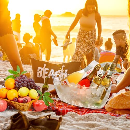 Barafat Ice Buckets for Parties (5.5L)& Ice Bucket Scoop, Clear Acrylic Champagne Bucket, Drinks Beverage Tub for Cocktail...