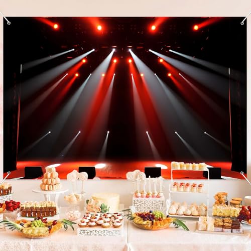 HANYING Stage Concert Live Backdrop Spotlight Music Night Theme Party Photography Background Star Music Show Rave Night De...