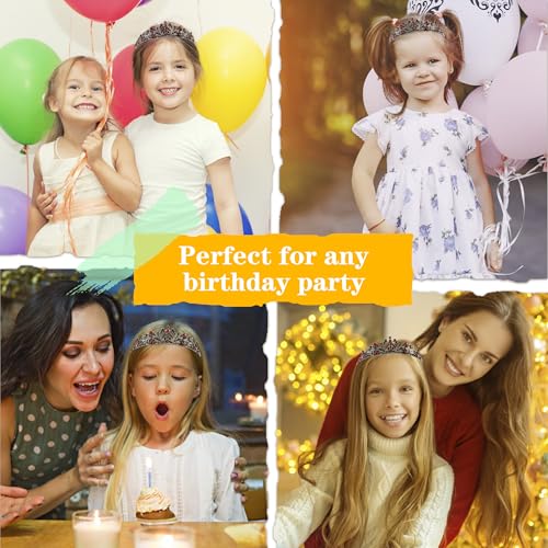 Vovii Tiaras for Girls Princess Crown Headband Birthday Queen Colorful Rhinestone Shiny Multicolor Tiara for Women Princes...