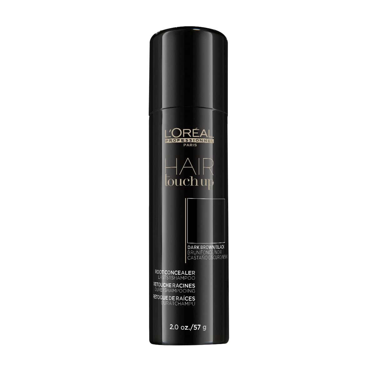 L'Or  al Professionnel Paris Hair Touch Up - Root Concealer Spray - Blends and Covers Grey Hair, Does Not Transfer or Smear, 2.0
