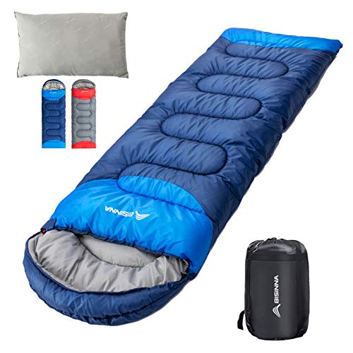 BISINNA Sleeping Bag with Pillow - 4 Season Backpacking Sleeping Bag Lightweight Waterproof Warm and Washable for Adults, ...