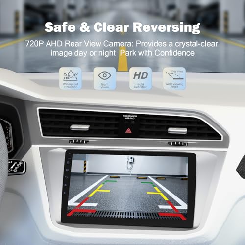Haudio 9 Inch Double Din Android Car Stereo with Wireless Apple CarPlay & Android Auto - 2GB RAM 64GB ROM, IPS Touchscree...