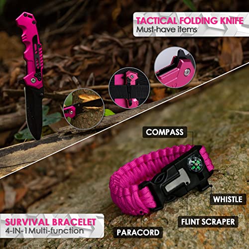 Emergency Survival Kit and First Aid Kit, Self Defense Kit Safety Kit, Survival Gear and Equipment with Tactical Molle Pou...