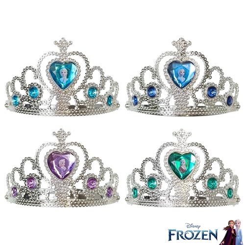 LUV HER Frozen-Themed Princess Crown & Wand Set - 8 Pack Includes 4 Tiaras & 4 Wands - Stunning ICY Blue & Silver Design -...