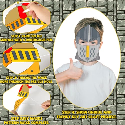 Lonfliness 36 Set Coloring Mask Craft for Kids Color Your Own DIY Kit Mask Crafts Helmet Craft for Fun Activities