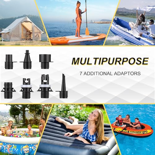 kosmegal Paddle Board Pump Electric Portable, SUP Pump for Paddleboard, 20PSI Air Compressor with Auto-Off, Deflation Func...