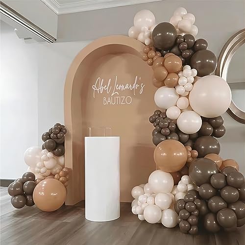 Dark Brown Balloons, 140pcs 18 12 10 5 Inch Different Sizes Pack Party Latex Balloons for BOHO Birthday Halloween Holiday ...