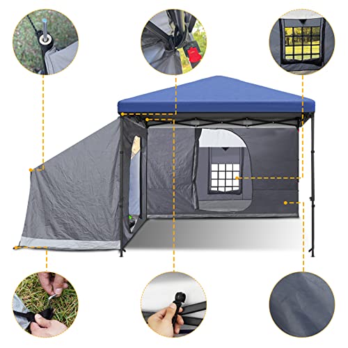 KAMPKEEPER Side Tent,Camping Tent for 10' x 10' Pop Up Canopy, Easy Set Up Gazebo,Compatible with 10' Wide Canopy Tents (G...