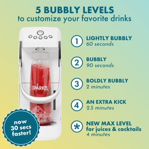 Spärkel Beverage System | Black Sparkling Water Maker | No CO2 Tank Needed | Carbonated Water Machine that Uses Fresh, Nat...