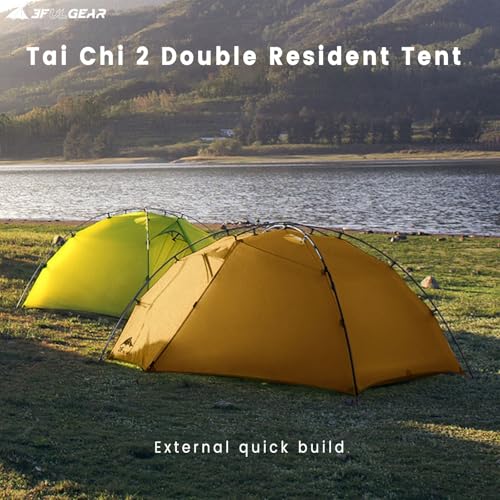 3FULGEAR Tai Chi 2 Ultralight Tent, Bivvy Ground Tent for 2 Person Rainproof Windproof 3/4 Camping Tents Season for Outdoo...