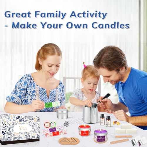 Complete Candle Making Kits for Adults Beginners, DIY Candle Making Supplies Include Soy Wax,Wax Melter,Scents,Dyes,Wicks,...