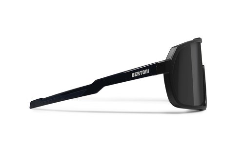 Bertoni Sport Cycling MTB Running Sunglasses for Men Women in TR90 Wide Antifog Lens mod. GEMINI (Matt Black/Shiny Black – Silver Mirror Lens)