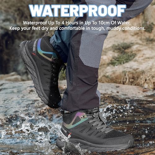 TREKKIN PLUS Men's Waterproof Slip Resistant Hiking Boots Outdoor Trail Trekking Camping Casual Walking Hunting Shoes moun...