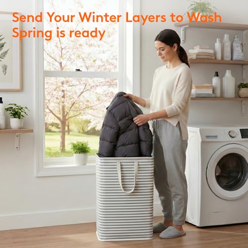 Lifewit 2 Pack Laundry Hamper Large Collapsible Laundry Baskets, Freestanding Waterproof Clothes Hamper with Easy Carry Ha...