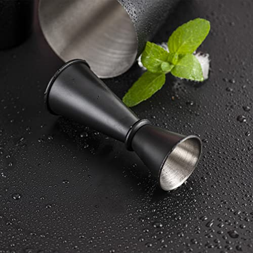 JNWINOG Cocktail Shaker Set 4-Piece Boston Shaker Kit with 20oz/25oz Shaker,Strainerand 0.5/1oz Double JiggerBar Set for H...