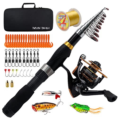 Collapsible Fishing Rod and Reel Combo, BalanZze Telescopic Fishing Rod with Spinning Reel, Portable Collapsible Fishing P...