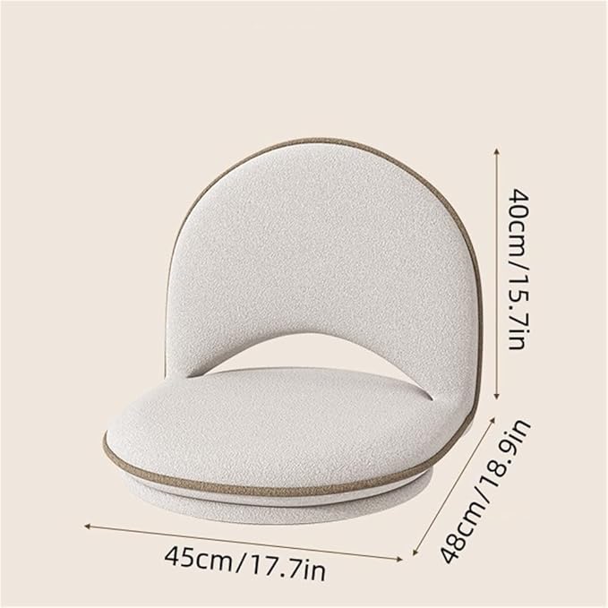 Folding Swivel Tatami Floor Chair with Back Support, Comfortable Meditation Chair, Lazy Sofa for Bedroom, Floor Seat, Floor Cushions for Adults(Khaki)