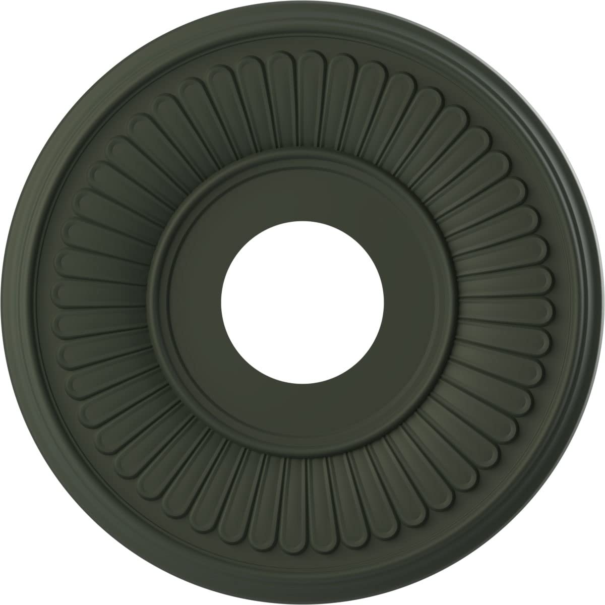 Ekena Millwork 13Od X 3 1/2Id X 3/4P Berkshire Thermoformed Pvc Ceiling Medallion (Fits Canopies Up To 5 3/4), Ultracover Satin
