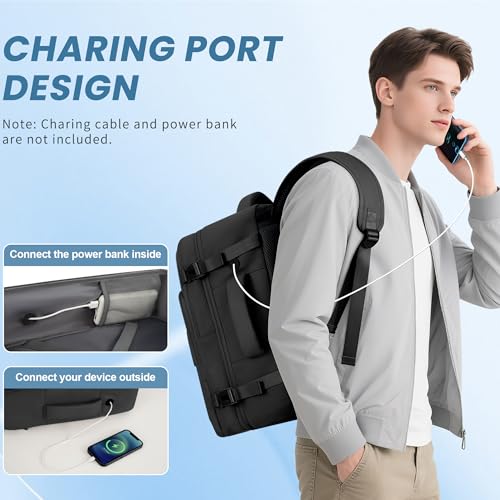 Sinaliy Travel Backpack for Men Women, Personal Item Travel Bag with Multi-Pockets, Airline Approved Carry on Backpack Fit...