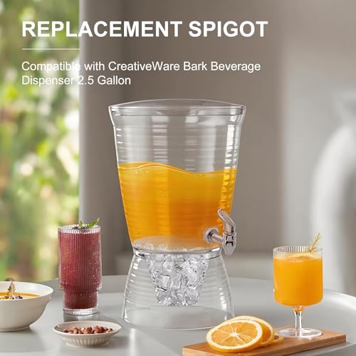 Replacement Spigot Compatible with CreativeWare Bark Beverage Dispenser 2.5 Gallon (2 Pack)