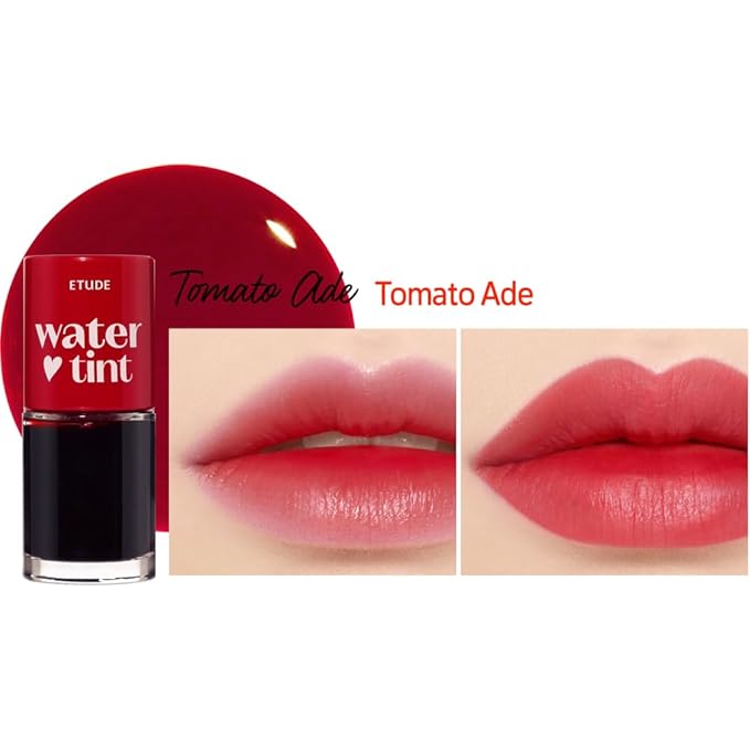 ETUDE Dear Darling Water Tint – Tomato Ade | Korean Lip Stain & Lip Tint for Hydrated Pink Lips, Smudge-Proof Long-Lasting Lip & Cheek Makeup | K-Beauty Gift, Stocking Stuffers