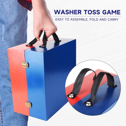 GSE Games & Sports Expert Premium Wood Washer Toss Game Set with 8 Washers with Bottle Opener for Adults and Family. Porta...