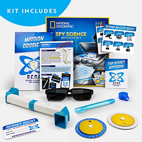 NATIONAL GEOGRAPHIC Spy Science Kit - Kids Spy Activity Set, Complete 10 Secret Missions with Gadgets for Kids and Gear, D...