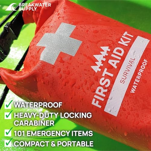 Breakwater Supply™ Waterproof First Aid Kit Dry Bag Bug Out Bag Preloaded with Emergency Survival Prepper Supplies for Boa...