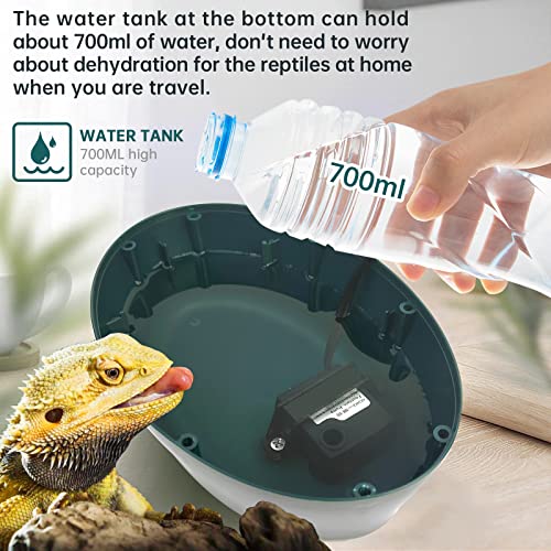 MYGIIKAKA Reptile Drinking Water Fountain Chameleon Accessories Automatic Circulation System with Trough, Bearded Dragon C...