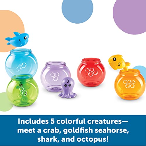 Learning Resources Peekaboo Fishbowl Friends - Counting and Fine Motor Skills, Water and Bathtub Toys, Toddler Games, Pres...