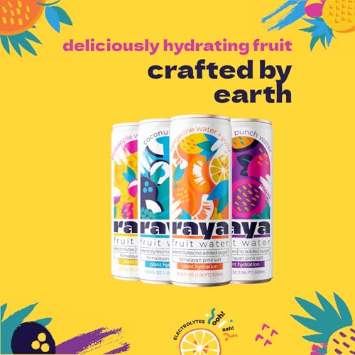 Raya Fruit Water, Passion Fruit Punch, 16.9 fl oz (12-Pack) – 46% Juice, No Added Sugar, Rich in Vitamin C & Electrolytes,...