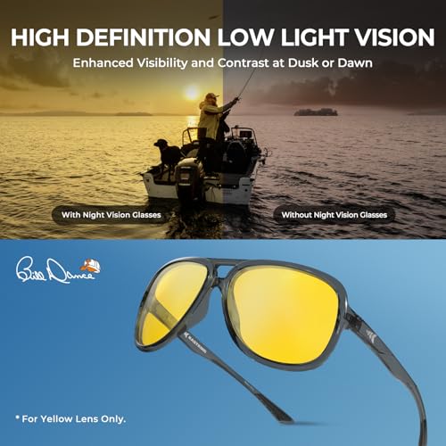 KastKing Bill Dance Mulberry Creek 3 Shades of Fishing Sunglasses Kit, Polarized, UV400 Protection, Oleophobic Coating, Tailored to Bright Sun, Partly Cloudy, and Low Light Conditions