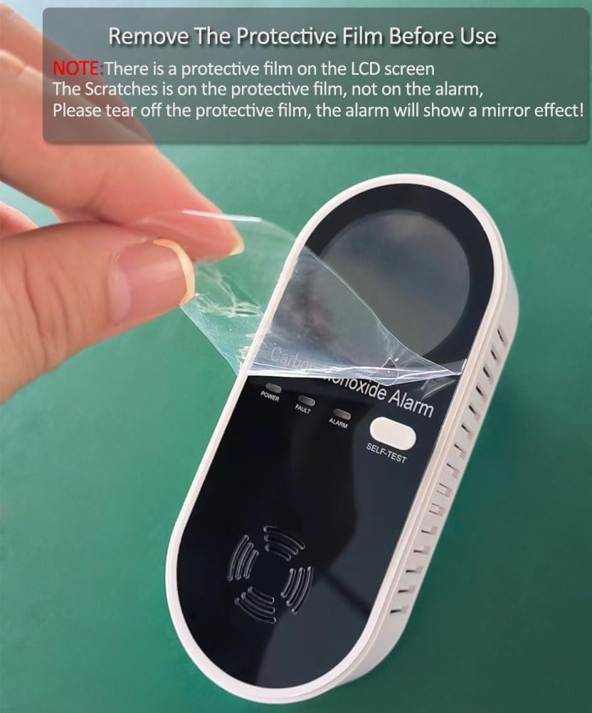 KH Alert 3 in 1 Carbon Monoxide Detector, KH Alert Portable Carbon Monoxide Detectors for Travel, Plug in Carbon Monoxide Detector with Temperature Humidity Sensor Built-in, Easy to Read & Install